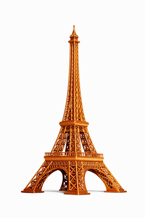 Parlak Bronz Eyfel Kulesi Dekoratif Biblo | Paris Temalı Masa & Ofis Süsü | 3D Dekor Obje
