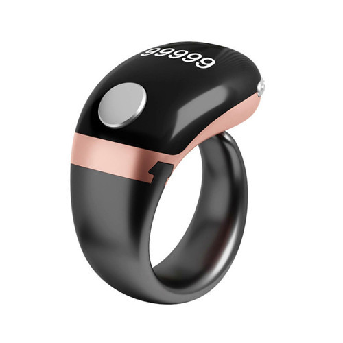 Titreşimli Akıllı Zikir Yüzüğü | LED Ekranlı Dijital Tesbih & Otomatik Tur Sayacı Rose Gold