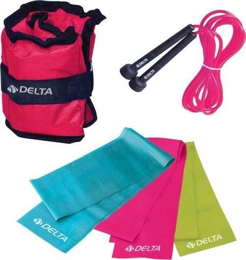 3 Adet Pilates Bandı Direnç Lastiği Seti 1 Kg x 2 Adet Toplam 2 Kg El Ayak Ağırlığı Atlama İpi