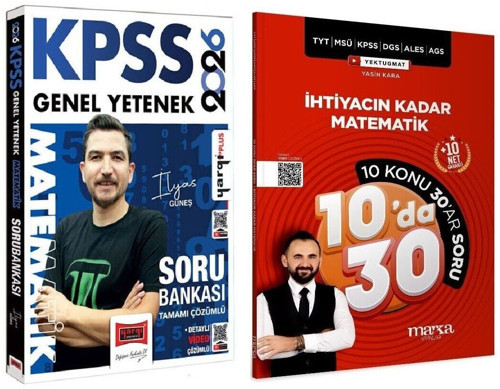 Yargı + Marka 2026 KPSS Matematik Soru Bankası 2 li Set - İlyas Güneş Yargı + Marka Yayınları