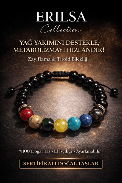 Sertifikalı Zayıflama Tiroid Guatr Bilekliği Akik Jasper Zebercet Kalsit Amazonit Sodalit Serpanti
