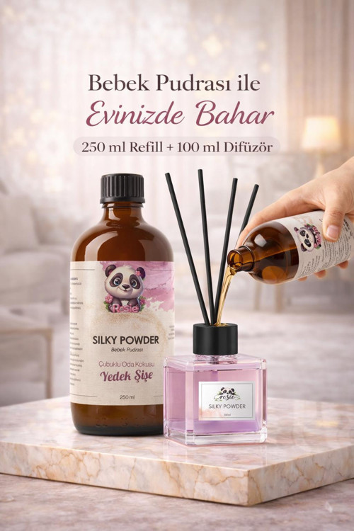 Bebek Pudrası Çubuklu Oda Kokusu 250 ml Refil ve 100 ml Difüzör Şişe
