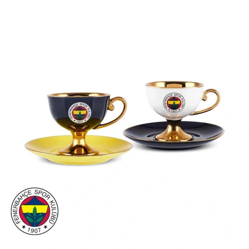x Fenerbahçe Lisanslı 2 Kişilik Kahve Fincan Takımı 80 ml