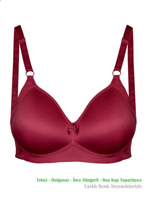 Kadın Bordo Toparlayıcı Küçültücü Balensiz Boş Kap Sütyen