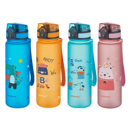 Vagon Matara Karma Renk Pipetli Tritan 500 ML (Karışık Renk 1 Adet)
