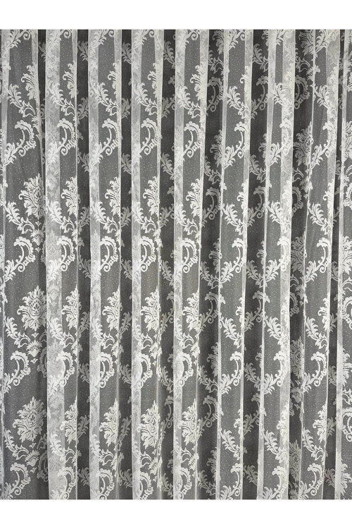 Taç Damask Kullanıma Hazır Sık Pile Tül Perde Tek Kanat