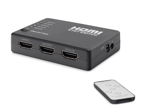 HDX1272 HDMI Switch Kumandalı 5 In 1 Out - Siyah