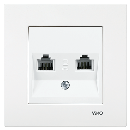 Karre Data-Numeris Telefon Prizi (RJ45 CAT6 - RJ11) Beyaz (Çerçevesiz) 90967X81VİKO