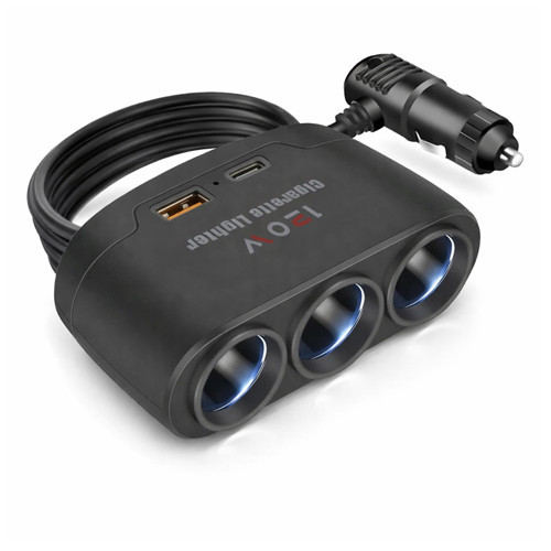 3’lü Araç Çakmaklık Çoğaltıcı 12V-24V Uyumlu – Çoklu Soket Adaptörü