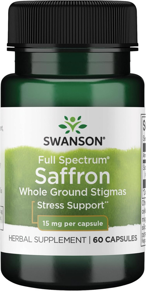 Full Spectrum Saffron Safran Whole Ground Stigmas Mood Support & Stress Management 60 Caps