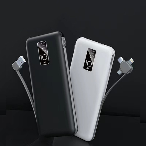 Maks Technology MKST Beyaz PW-05 Hızlı Led Göstergeli Micro Lightning Type-C Kablolu Taşınabilir Powerbank 10000mAh 3