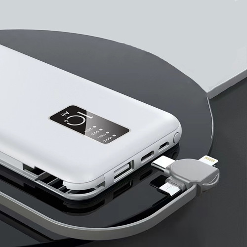 Maks Technology MKST Beyaz PW-05 Hızlı Led Göstergeli Micro Lightning Type-C Kablolu Taşınabilir Powerbank 10000mAh 4