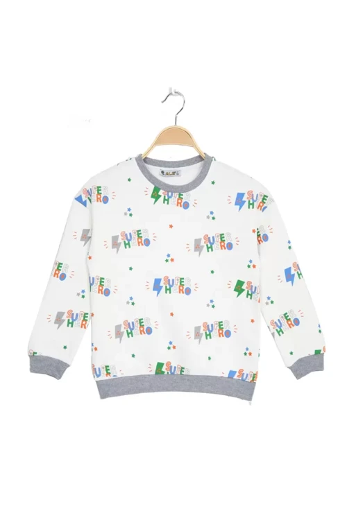 ERKEK ÇOCUK SUPER HERO BASKILI SWEATSHIRT