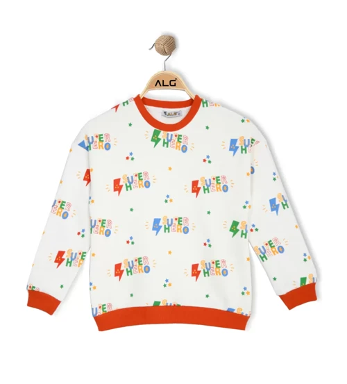 ERKEK ÇOCUK SUPER HERO BASKILI SWEATSHIRT
