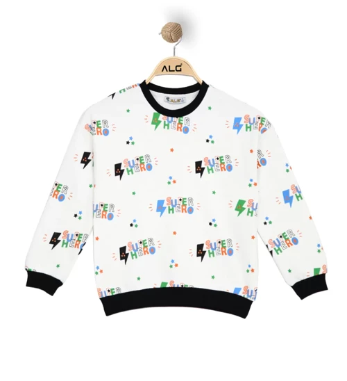 ERKEK ÇOCUK SUPER HERO BASKILI SWEATSHIRT