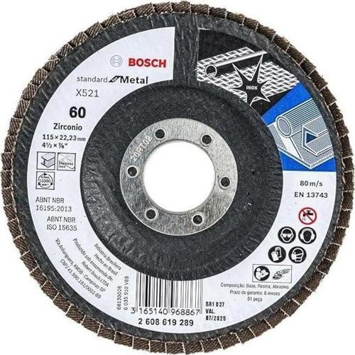- 115 mm 60 Kum Best Serisi Inox için X581 Zirkon Flap Zımpara Diski