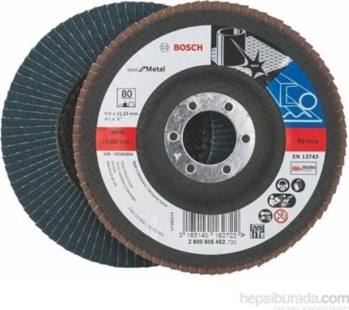 - 115 mm 80 Kum Standard Seri Metal İçin X431 AlüminyumOksit Flap Zımpara Diski