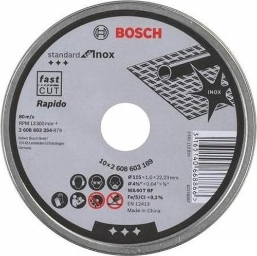- 115*1,0mm Standard Seri Düz Inox (Paslanmaz Çelik) Kesme Diski (Taş) - Rapido 10'lu