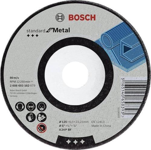 - 125*6,0 mm Standard Seri Bombeli Metal Taşlama Diski (Taş)
