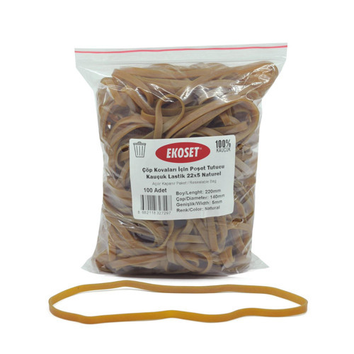 Çöp Kovaları İçin Poşet Tutucu Kauçuk Lastik 22x5 Naturel