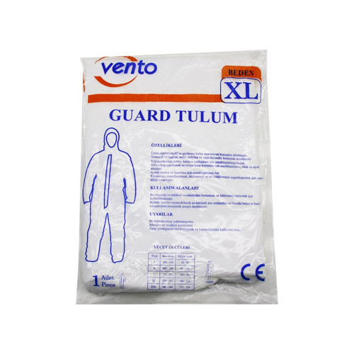 VENTO XL GUARD KORUYUCU TULUM BEYAZ - HAFİF - NON-WOVEN KUMAŞ BOY: 179-187CM - GÖĞÜS: 108-115CM (4604)