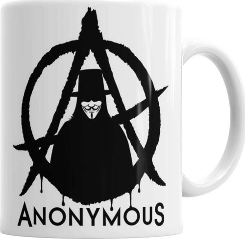 Anonymous V For Vendetta Kupa Bardak Porselen
