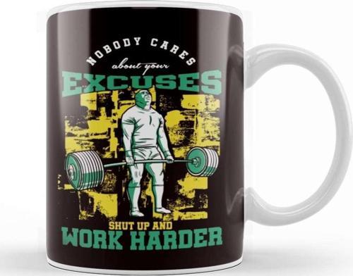 Barbell Bodybuilder Weightlifting Gym Fitness Instructor Kupa Bardak Porselen
