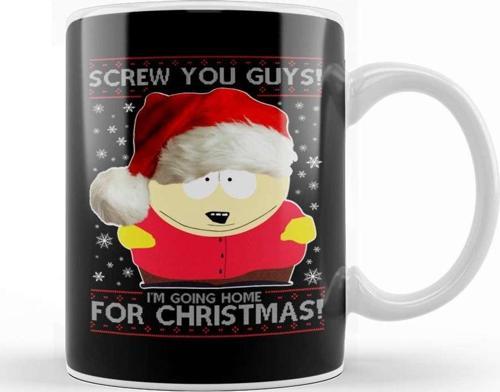 South Park Cartman Screw You Guys Christmas Knit Pattern Kupa Bardak Porselen
