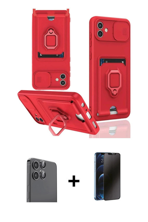 ieg™ Galaxy A06 Kılıf Vadi Form Prime - Siyah 3D Antistatik Hayalet Cam Ekran Koruyucu + Siyah Raze