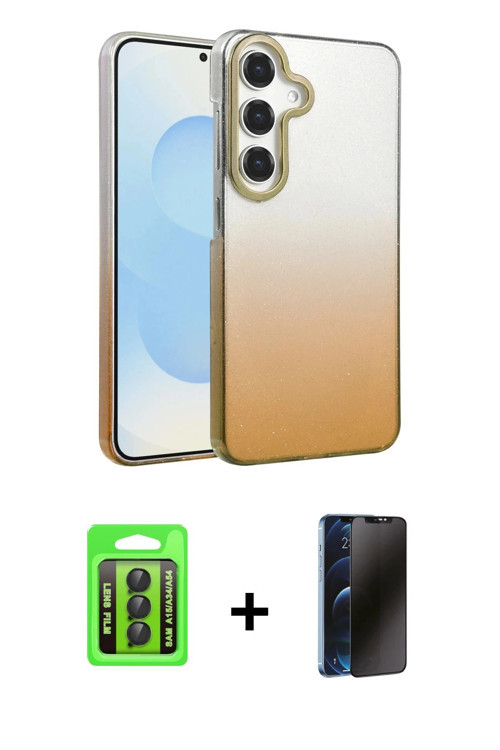 ieg™ Galaxy A15 4G Kılıf Kıvılcım Minimal Özel Seri - Siyah 3D Antistatik Hayalet Cam Ekran Koruyucu