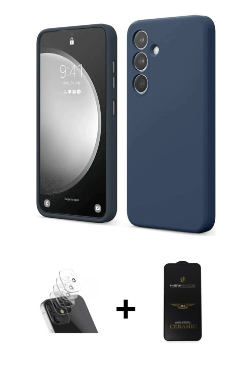 ieg™ Galaxy A14 4G Kılıf Kozmos Yansıma Özel Seri - Siyah 6D Antistatik Mat Seramik Hayalet Nano Ekr