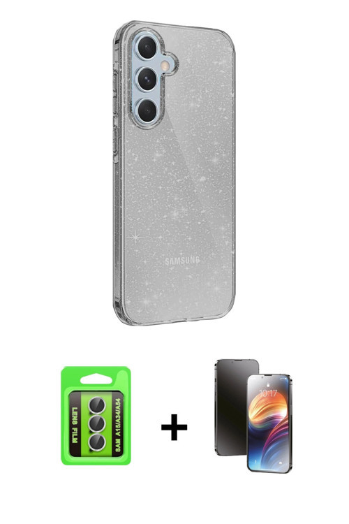 ieg™ Galaxy A15 4G Kılıf Yankı Doku Prime - Siyah 3D Antistatik Mat Seramik Nano Ekran Koruyucu + Gü