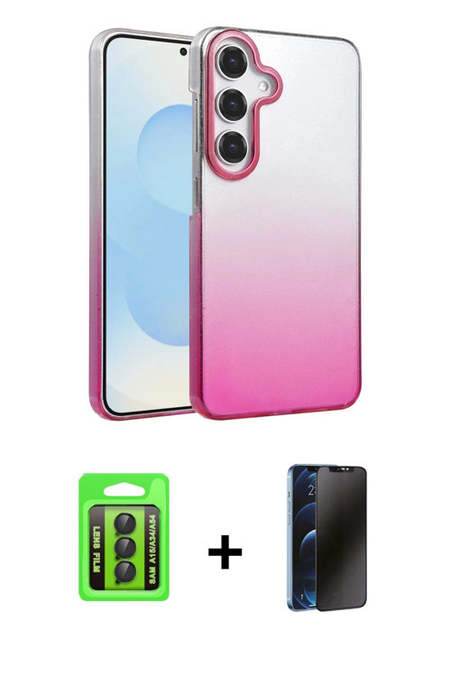 ieg™ Galaxy A15 4G Kılıf Kıvılcım Minimal Özel Seri - Siyah 3D Antistatik Hayalet Cam Ekran Koruyucu
