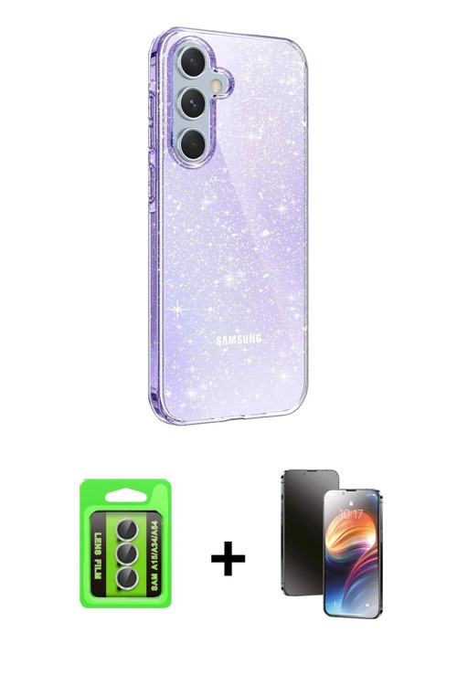 ieg™ Galaxy A15 4G Kılıf Yankı Doku Prime - Siyah 3D Antistatik Mat Seramik Nano Ekran Koruyucu + Gü