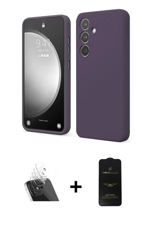 ieg™ Galaxy A14 4G Kılıf Kozmos Yansıma Özel Seri - Siyah 6D Antistatik Mat Seramik Hayalet Nano Ekr