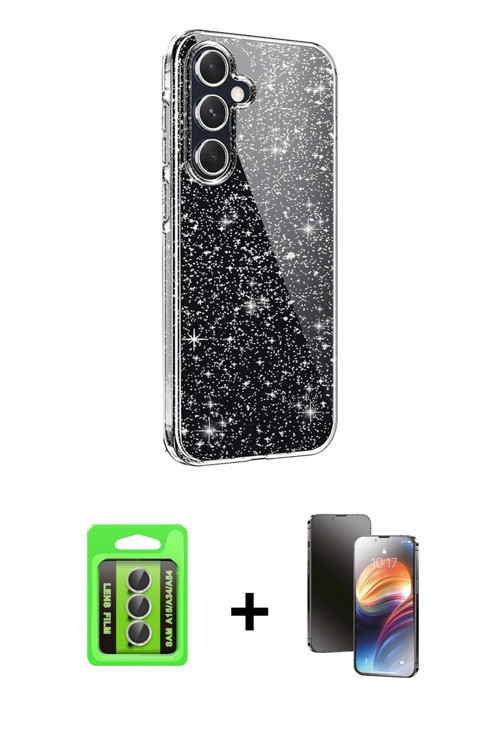 ieg™ Galaxy A15 4G Kılıf Yankı Doku Prime - Siyah 3D Antistatik Mat Seramik Nano Ekran Koruyucu + Gü