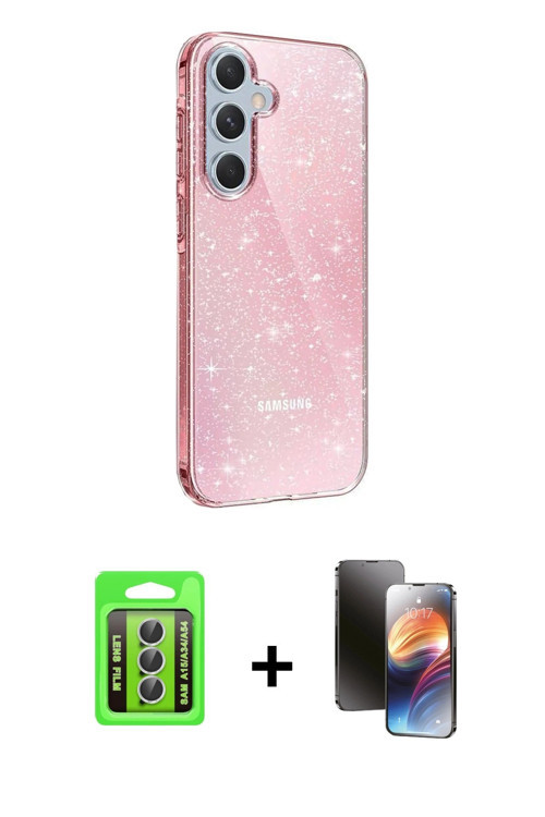 ieg™ Galaxy A15 4G Kılıf Yankı Doku Prime - Siyah 3D Antistatik Mat Seramik Nano Ekran Koruyucu + Gü