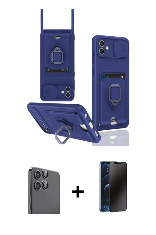 ieg™ Galaxy A06 Kılıf Vadi Form Prime - Siyah 3D Antistatik Hayalet Cam Ekran Koruyucu + Siyah Raze