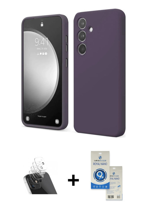 ieg™ Galaxy A14 4G Kılıf Kozmos Yansıma Özel Seri - Şeffaf Royal Nano Ekran Koruyucu + Şeffaf Kamera
