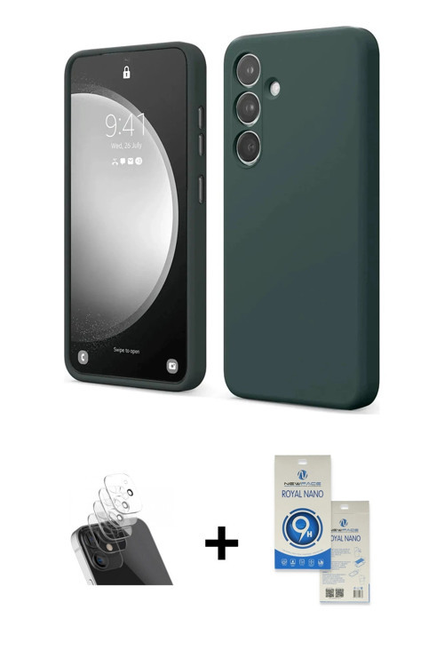 ieg™ Galaxy A14 4G Kılıf Kozmos Yansıma Özel Seri - Şeffaf Royal Nano Ekran Koruyucu + Şeffaf Kamera