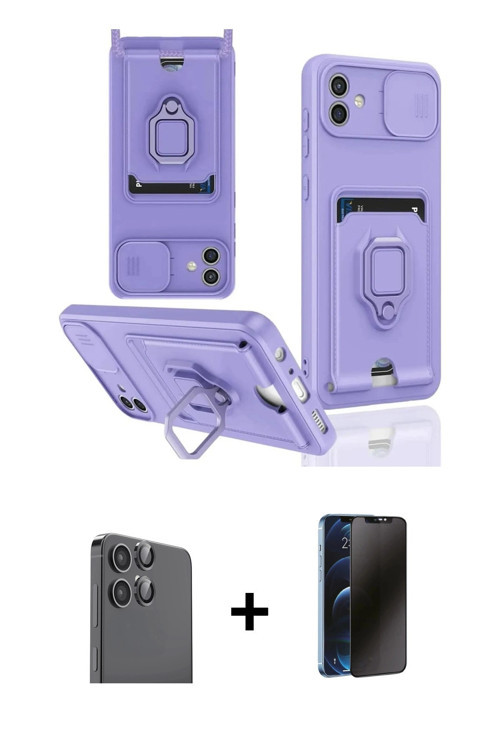 ieg™ Galaxy A06 Kılıf Vadi Form Prime - Siyah 3D Antistatik Hayalet Cam Ekran Koruyucu + Siyah Raze