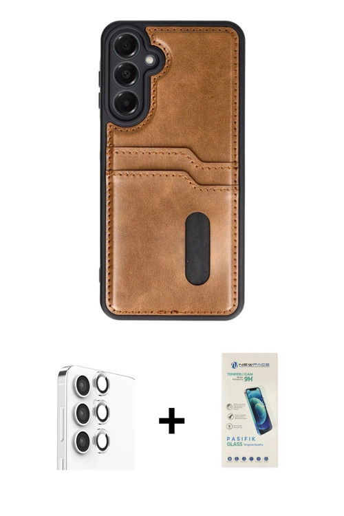 ieg™ Galaxy A16 5G Kılıf Yörünge Işık Serisi - Şeffaf Pasifik Cam Ekran Koruyucu + Gümüş Raze Metal
