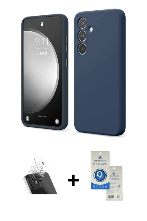 ieg™ Galaxy A14 4G Kılıf Kozmos Yansıma Özel Seri - Şeffaf Royal Nano Ekran Koruyucu + Şeffaf Kamera