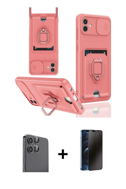 ieg™ Galaxy A06 Kılıf Vadi Form Prime - Siyah 3D Antistatik Hayalet Cam Ekran Koruyucu + Siyah Raze