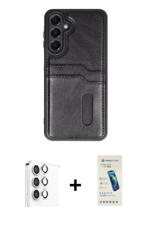 ieg™ Galaxy A16 5G Kılıf Yörünge Işık Serisi - Şeffaf Pasifik Cam Ekran Koruyucu + Gümüş Raze Metal