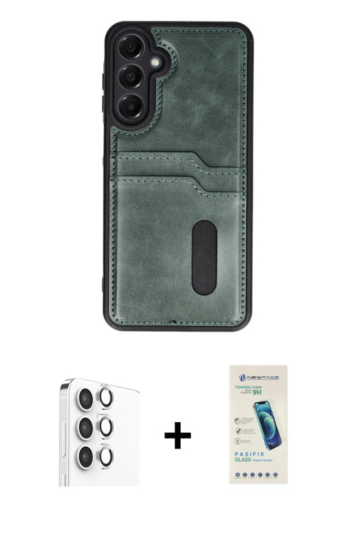 ieg™ Galaxy A16 5G Kılıf Yörünge Işık Serisi - Şeffaf Pasifik Cam Ekran Koruyucu + Gümüş Raze Metal