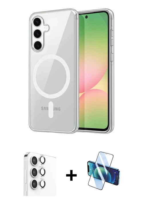 ieg™ Galaxy A16 5G Kılıf Ahenk Minimal Serisi - Siyah 3D Antistatik Seramik Nano Ekran Koruyucu + Gü
