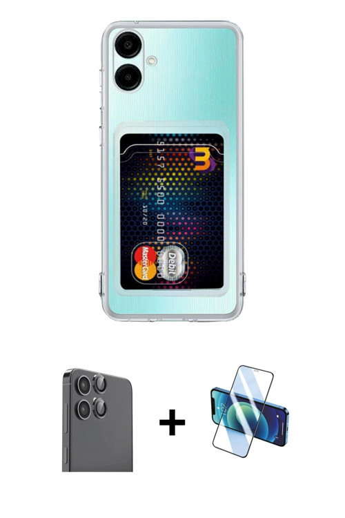 ieg™ Galaxy A06 Kılıf Doruk Klasik Koleksiyonu - Siyah 3D Antistatik Seramik Nano Ekran Koruyucu + S