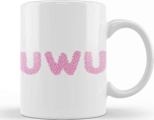 Cute Uwu Emoji Social Media Meme Stans Flower Idol Kpop Kupa Bardak Porselen