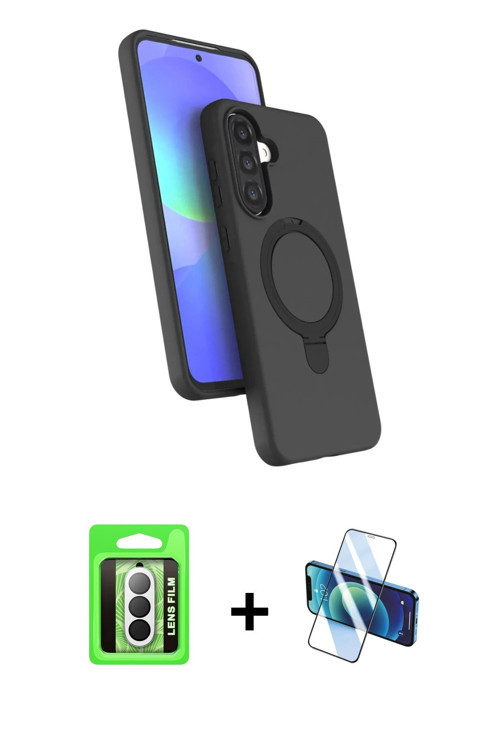 ieg™ Galaxy A17 5G Kılıf İz Işık Koleksiyonu - Siyah 3D Antistatik Seramik Nano Ekran Koruyucu + Güm